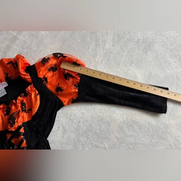Halloween Princess Paradise Orange Black Witch Costume Size M (8) Vintage - Picture 8 of 12